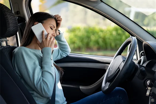 Frustrated woman on the phone